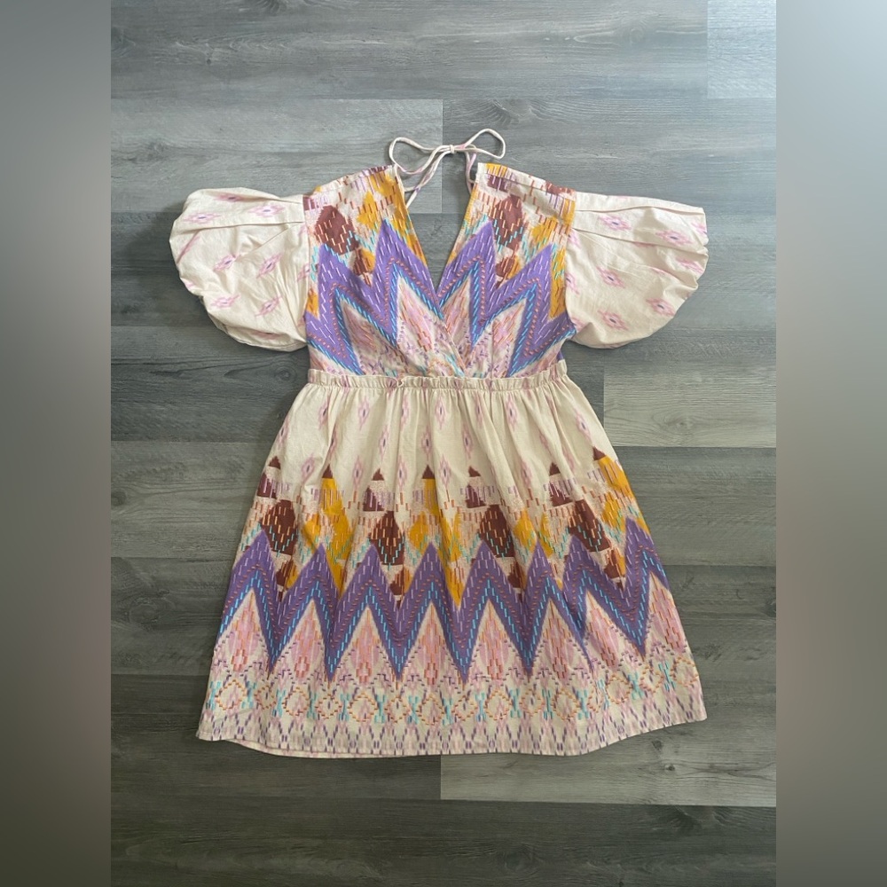 Anthropologie Not So Serious Dress Share Abstract Mini Tassel XS - Picture 2 of 12